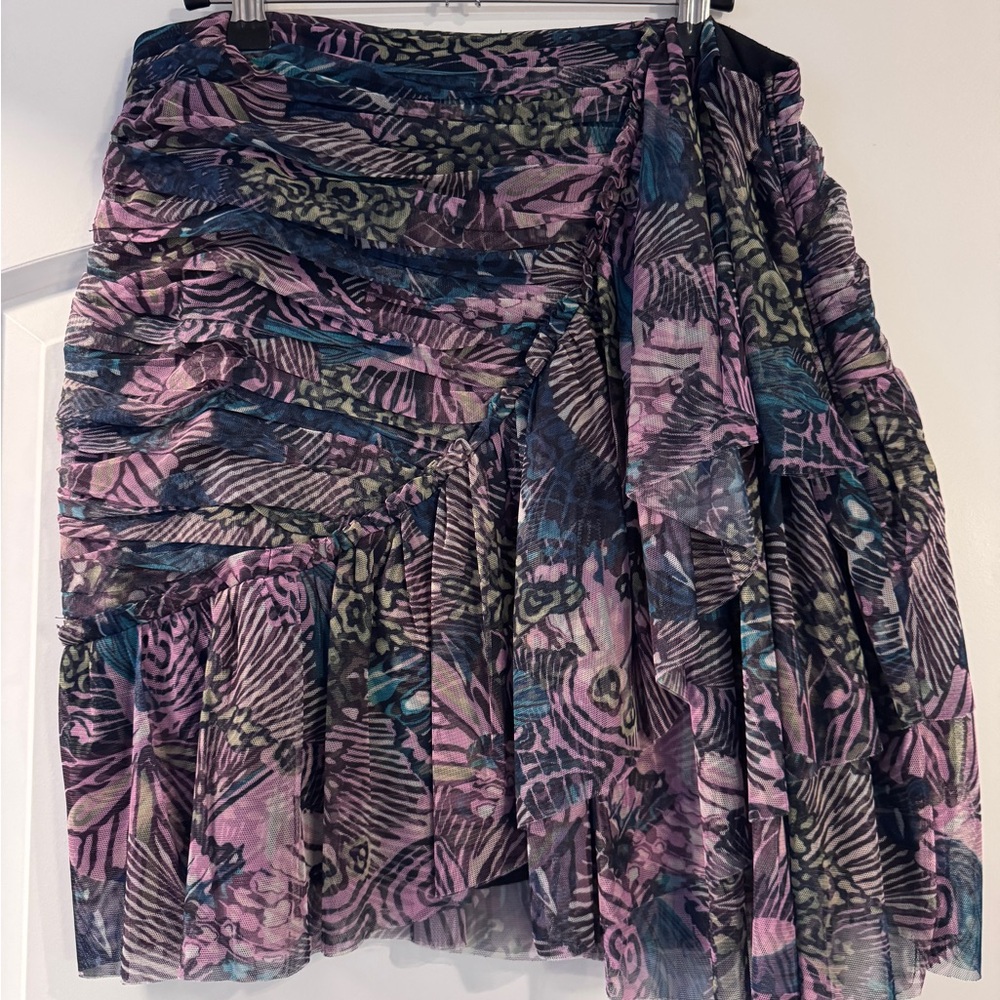 Anthropologie Asymmetrical Skirt in Pink and Blue